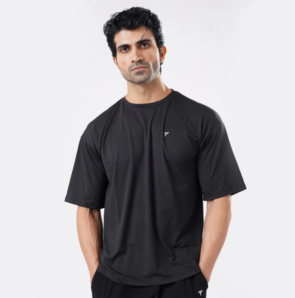 Tf-Black Ultra Stretch Oversize Men Tees