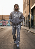 Men’s Full-Zip Hoodie & Sweatpants Set – 350 GSM Heavy Cotton – Acid Wash Tracksuit for Winter